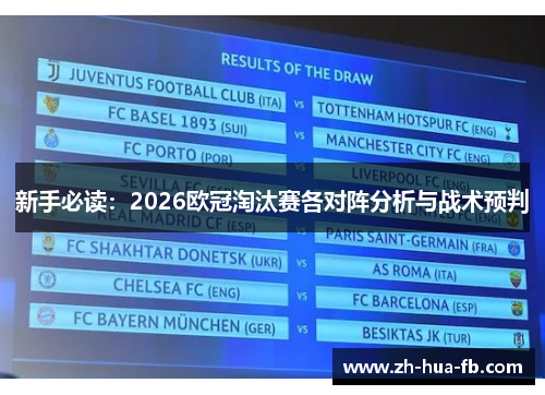 新手必读：2026欧冠淘汰赛各对阵分析与战术预判